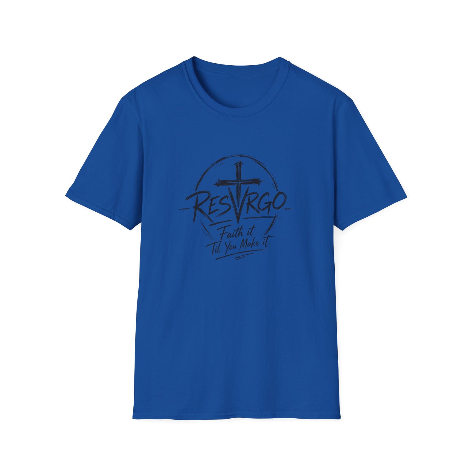 RESVRGO Cross T-Shirt — "Resvrgo: Faith It Til You Make It"