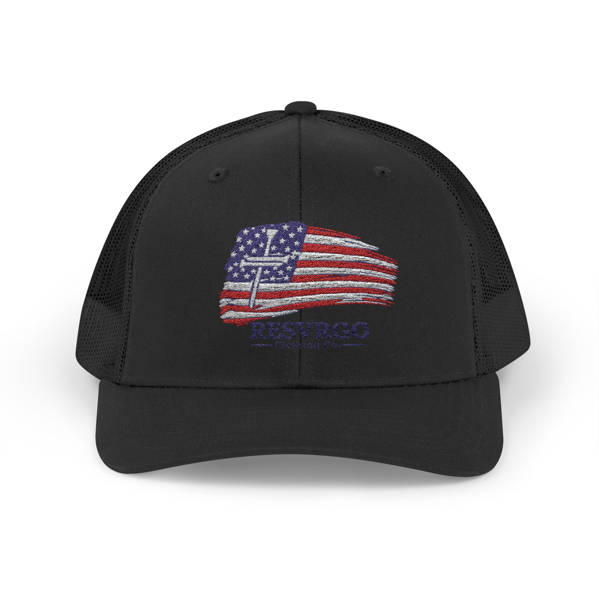 American Flag Snapback Trucker Cap — Distressed USA Patriotic Hat