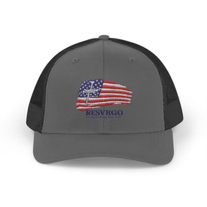 American Flag Snapback Trucker Cap — Distressed USA Patriotic Hat