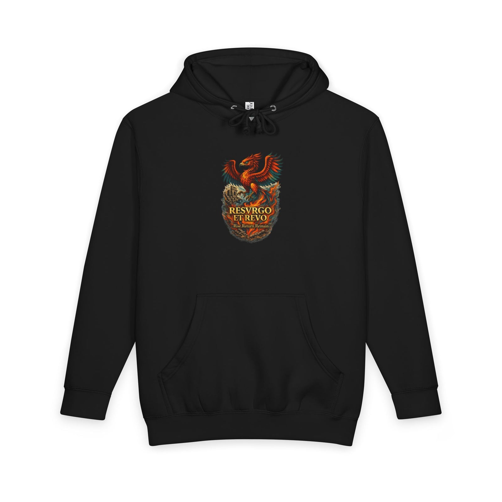Phoenix Crest Hoodie – "Resurgo" Vintage Firebird Pullover