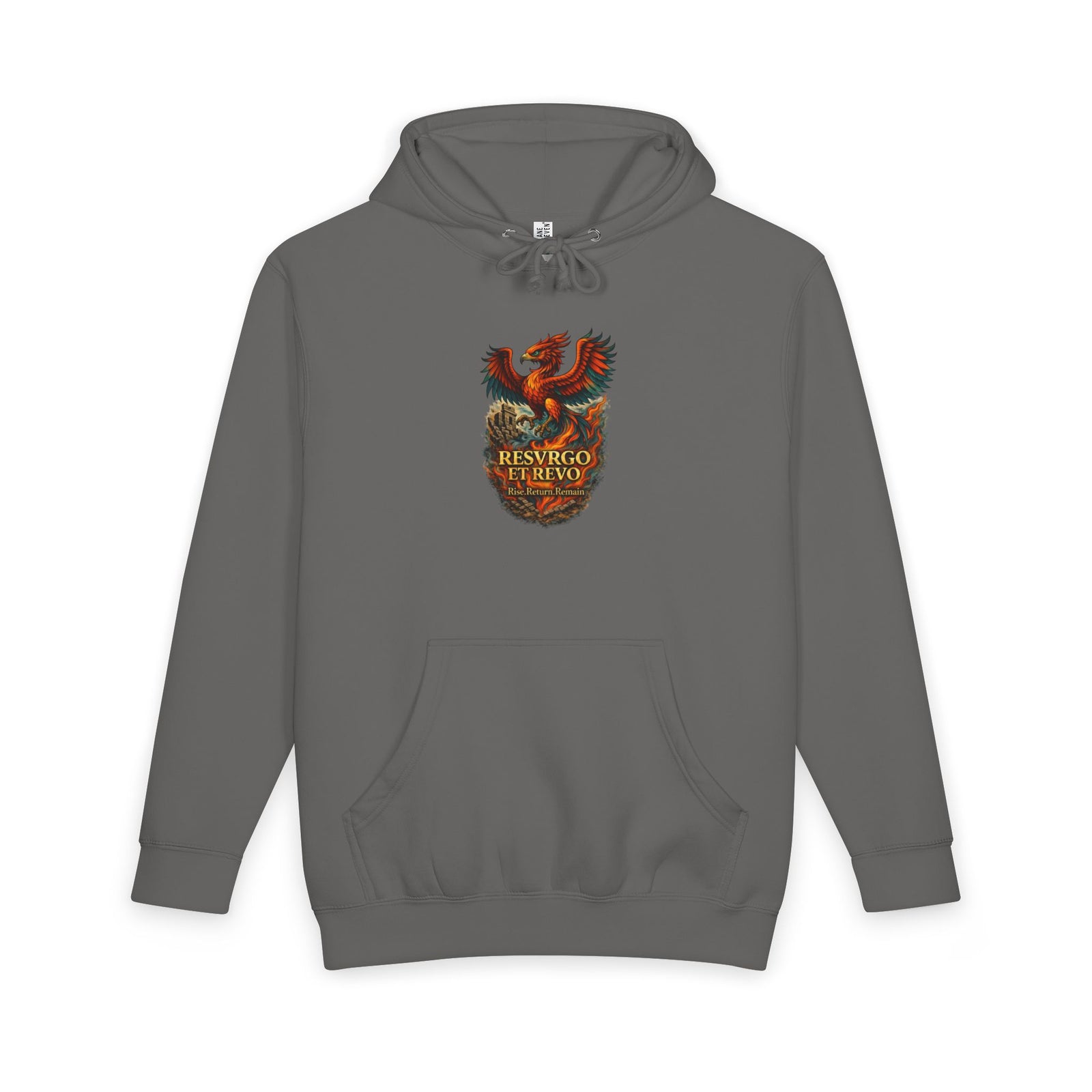 Phoenix Crest Hoodie – "Resurgo" Vintage Firebird Pullover