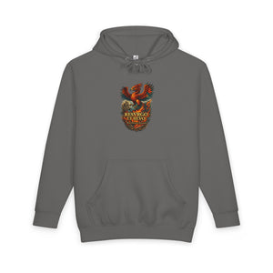 Phoenix Crest Hoodie – "Resurgo" Vintage Firebird Pullover