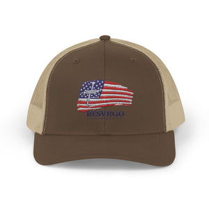 American Flag Snapback Trucker Cap — Distressed USA Patriotic Hat