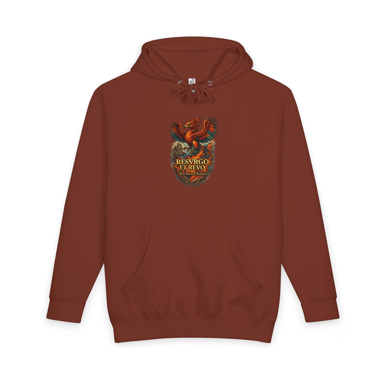 Phoenix Crest Hoodie – "Resurgo" Vintage Firebird Pullover