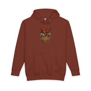 Phoenix Crest Hoodie – "Resurgo" Vintage Firebird Pullover