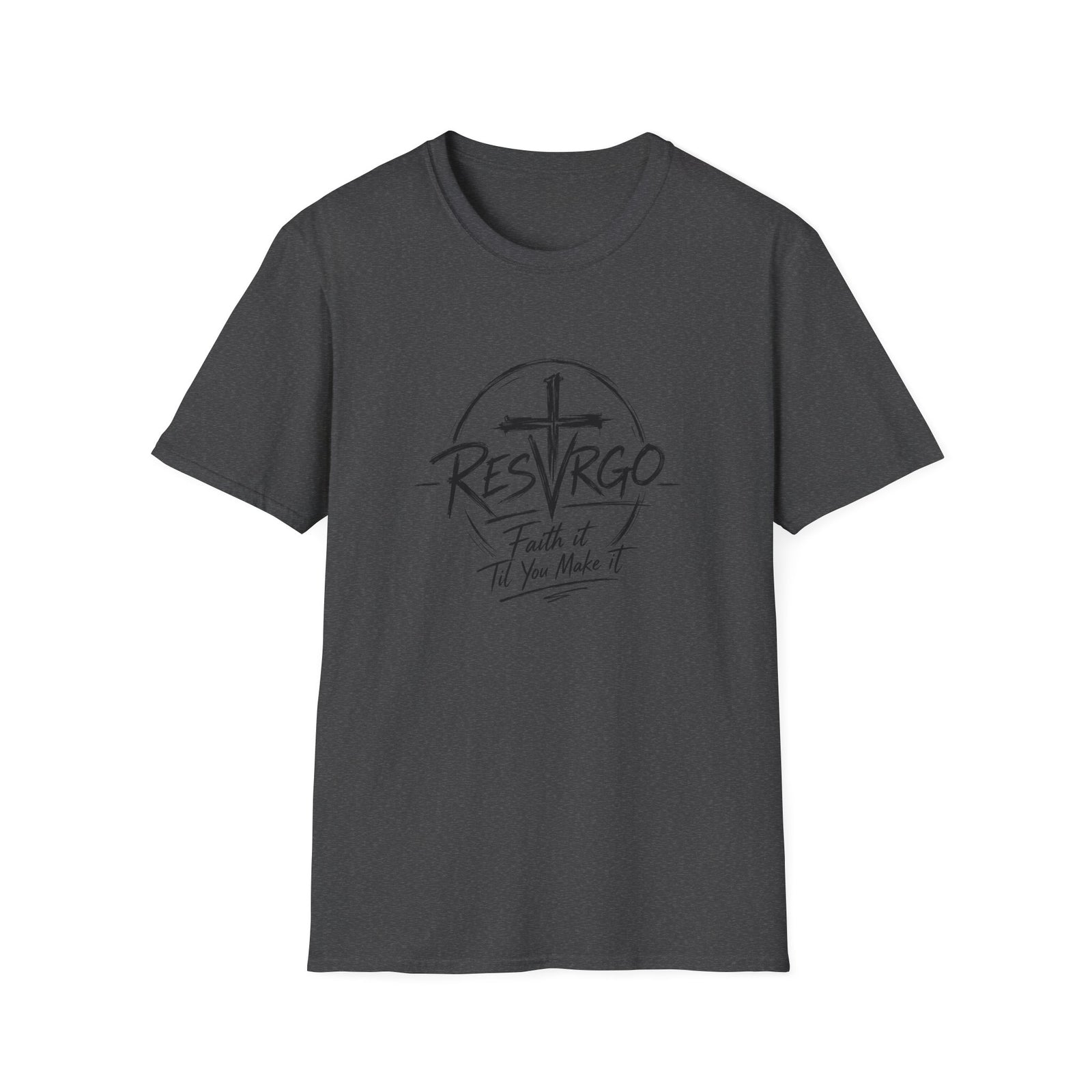 RESVRGO Cross T-Shirt — "Resvrgo: Faith It Til You Make It"