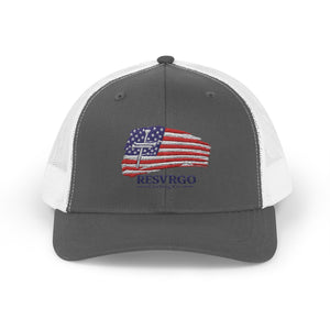American Flag Snapback Trucker Cap — Distressed USA Patriotic Hat