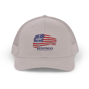 American Flag Snapback Trucker Cap — Distressed USA Patriotic Hat