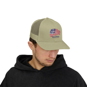 American Flag Snapback Trucker Cap — Distressed USA Patriotic Hat