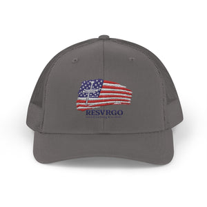 American Flag Snapback Trucker Cap — Distressed USA Patriotic Hat