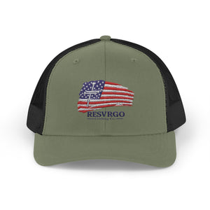 American Flag Snapback Trucker Cap — Distressed USA Patriotic Hat