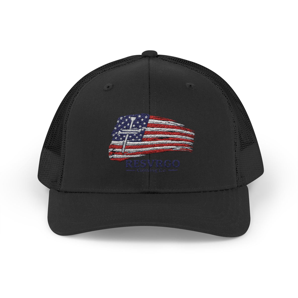 American Flag Snapback Trucker Cap — Distressed USA Patriotic Hat