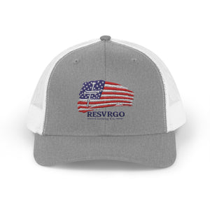American Flag Snapback Trucker Cap — Distressed USA Patriotic Hat