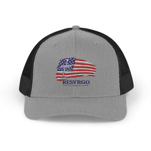 American Flag Snapback Trucker Cap — Distressed USA Patriotic Hat