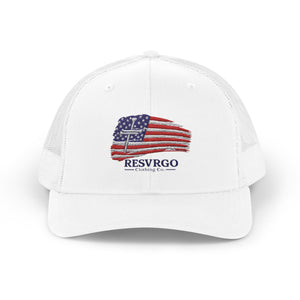 American Flag Snapback Trucker Cap — Distressed USA Patriotic Hat
