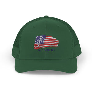 American Flag Snapback Trucker Cap — Distressed USA Patriotic Hat