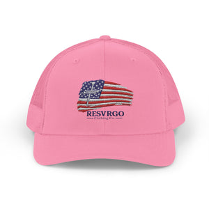 American Flag Snapback Trucker Cap — Distressed USA Patriotic Hat