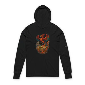 Phoenix Crest Hoodie Long Sleeve Tee — "Resvrgo Et Revo" Graphic