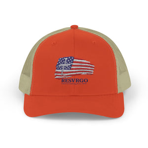 American Flag Snapback Trucker Cap — Distressed USA Patriotic Hat