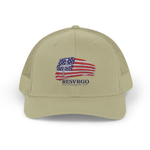 American Flag Snapback Trucker Cap — Distressed USA Patriotic Hat