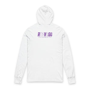 Hooded Long Sleeve Tee — 'Unkillable' Purple Ribbon Awareness Design