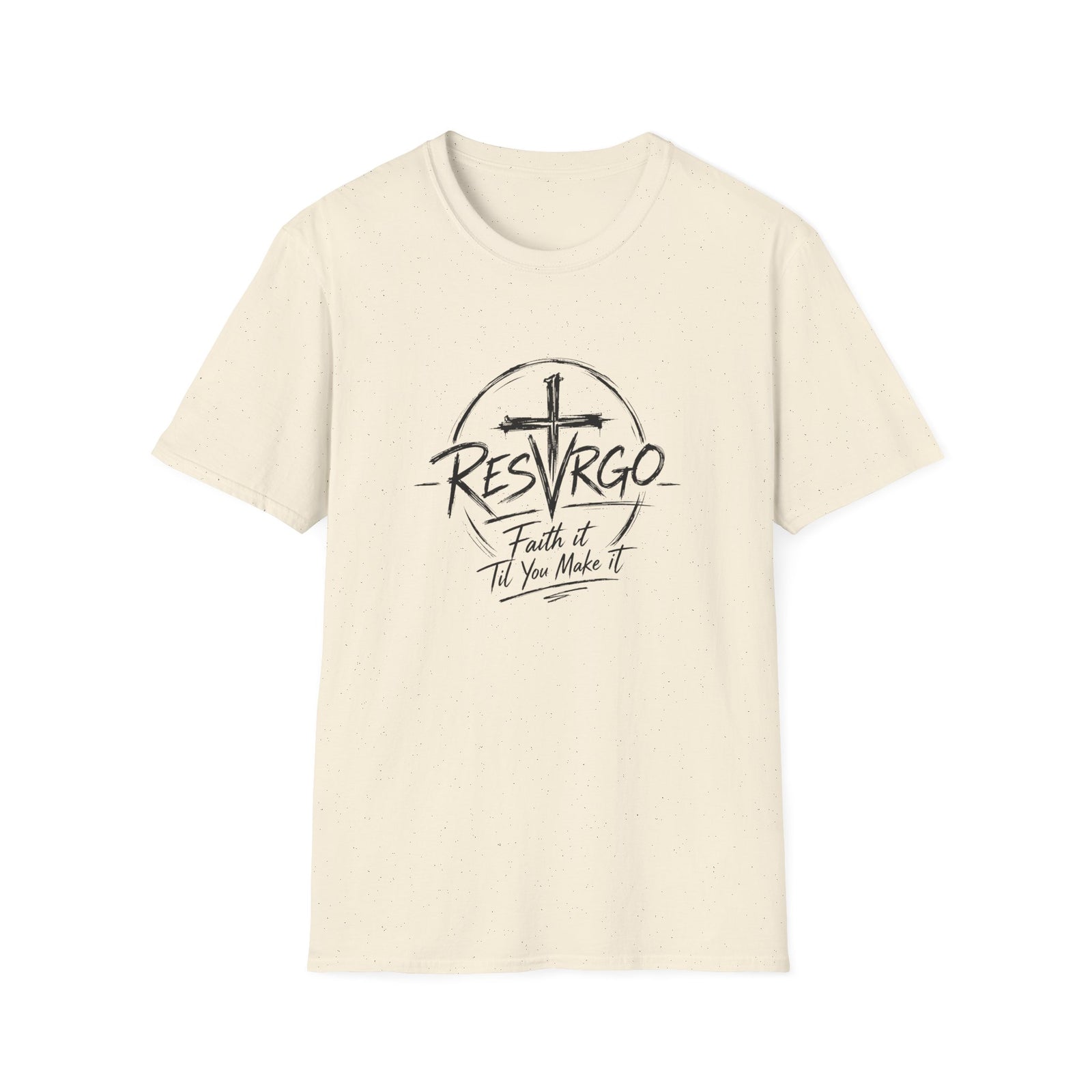RESVRGO Cross T-Shirt — "Resvrgo: Faith It Til You Make It"