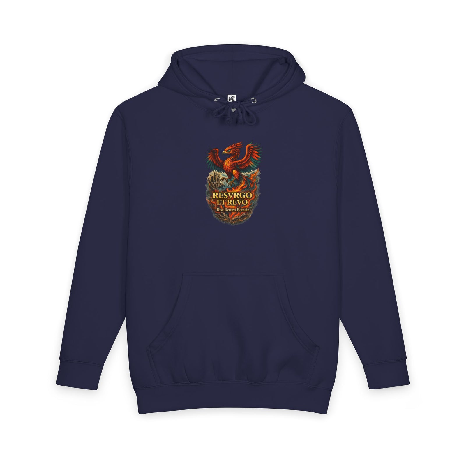 Phoenix Crest Hoodie – "Resurgo" Vintage Firebird Pullover